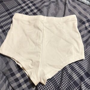 Women's White High-Waisted Shorts